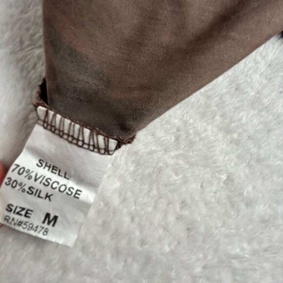 Nicole Womens Brown Floral Print Wide-Leg Pull-On Pants Medium Silk Blend Summer - Picture 5 of 12